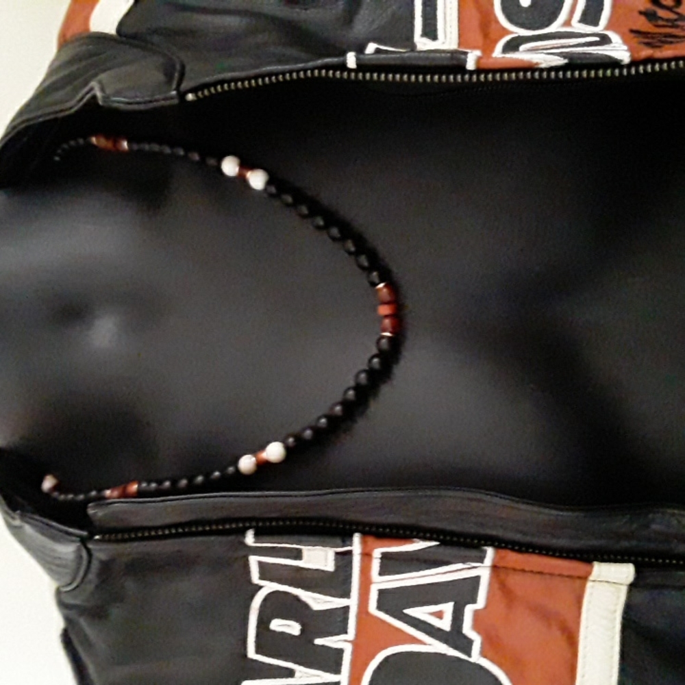Ride With the Best Men's Harley Davidson Style Necklace🏍🖤🧡🖤